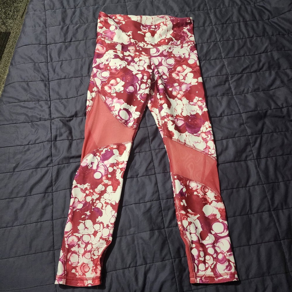 Under Armour Women's Floral Leggings - Pink and White